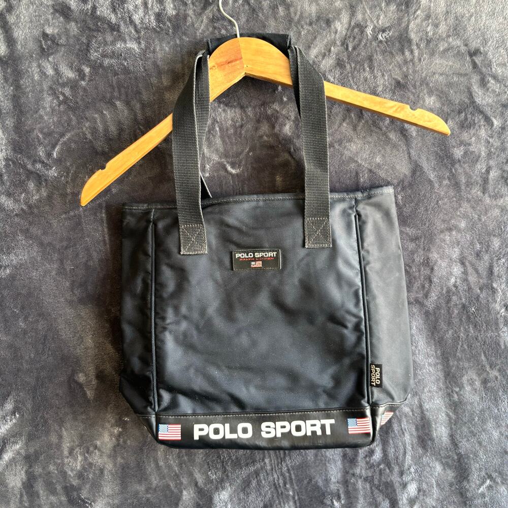 Vintage Polo Sport Ralph Lauren Tote Bag Black Nylon Classic